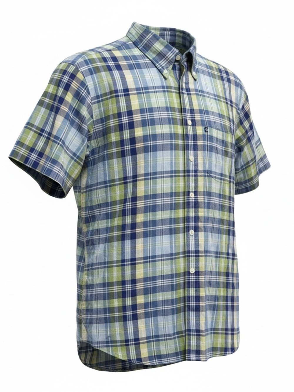 Brooks Brothers Mens Size L Plaid Button-Down Shirt in Blue & Green 100% Cotton